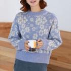 Flower Jacquard Woolen Sweater