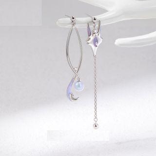 Fox Rhinestone Asymmetrical Dangle Earring