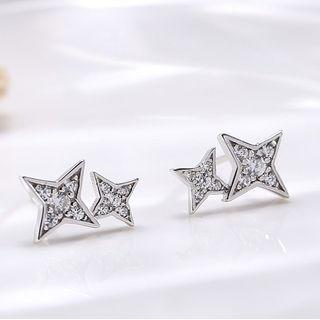 Sterling Silver Star Stud Earring Silver - One Size