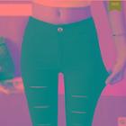 Distressed High-waist Skinny Pants
