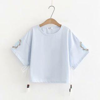 Plain Print Semi Sleeve T Shirt