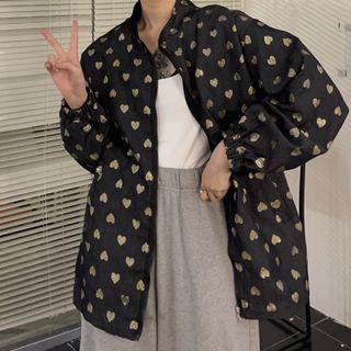 Long-sleeve Heart Print Jacket