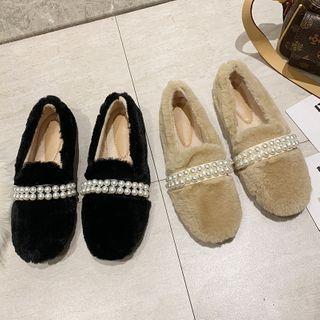 Beaded Fluffy Flats