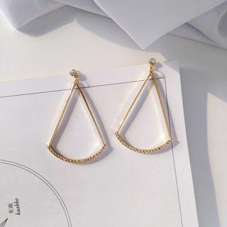 Rhinestone Droplet Drop Earring / Clip-on Earring