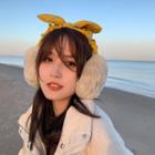 Fleece Bow-accent Dotted Ear Muff