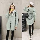 Hooded Lettering Trench Coat