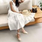 Tie-shoulder Tiered Long Dress Ivory - One Size
