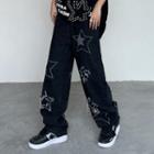 Star Print Loose Fit Jeans