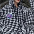 Two-tone Heart Embroidered Zip-up Hoodie