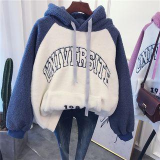 Lettering Raglan Fleece Hoodie