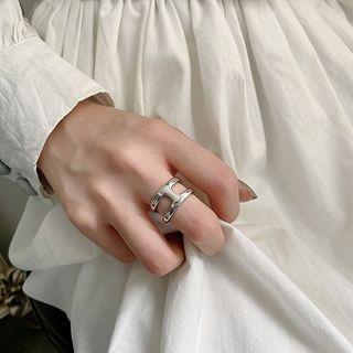 Layered Open Ring 1 Pc - Silver - One Size