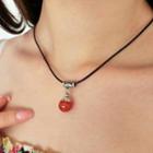 Bead Pendant Necklace Black - One Size