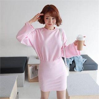 Long-sleeve Tube-hem Min Dress