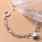 Heart Sterling Silver Bracelet 1 Pc - S925 Silver - Silver - One Size