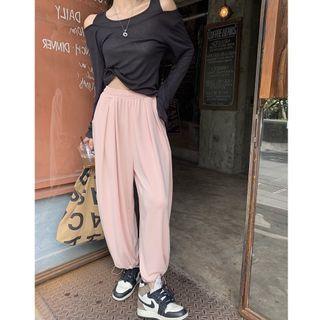 Mock Two Piece Plain T-shirt / Plain Jogger Pants