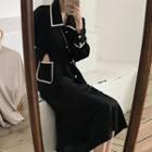 Contrast Trim Single-breasted Jacket
