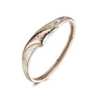 Elegant And Fashion Plated Champagne Hollow Pattern Cubic Zircon Bangle Champagne - One Size