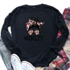 Momlife Print Round-neck Long-sleeve T Shirt