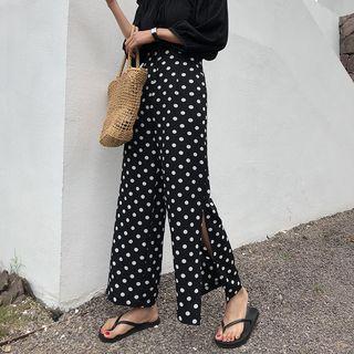 Dotted Straight Leg Pants
