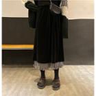 Mock Two-piece Midi Skirt Black - One Size