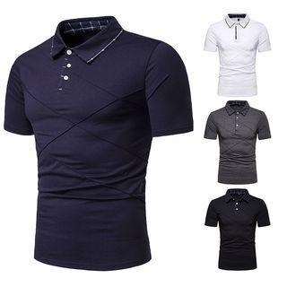 Short-sleeve Paneled Polo Shirt