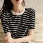 Short-sleeve Striped Knit Top / Midi Bodycon Tank Dress