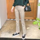 Seam-trim Plaid Boot-cut Pants