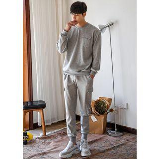 Set: Pocket-accent Sweatshirt + Sweatpants