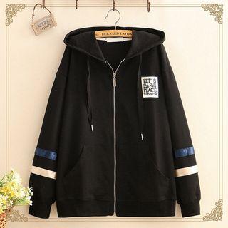 Patch Drawstring Hood Jacket
