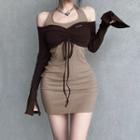 Set: Mini Bodycon Tank Dress + Long-sleeve Top