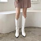 Pointy-toe Cone-heel Long Boots