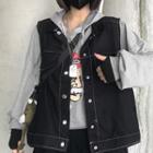 Denim Vest Black - One Size