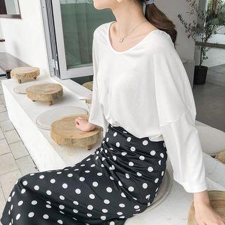 3/4-sleeve Dip Back T-shirt
