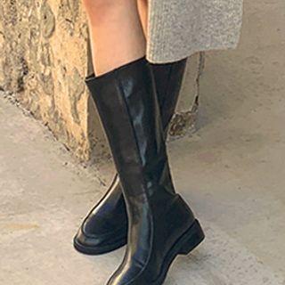 Round-toe Midi Boots