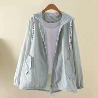 Lettering Zip Up Hoodie