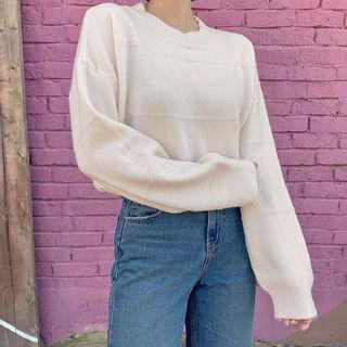 Colored Rib-trim Sweater