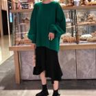 Oversize Sweater / Irregular Hem Midi Skirt / Set