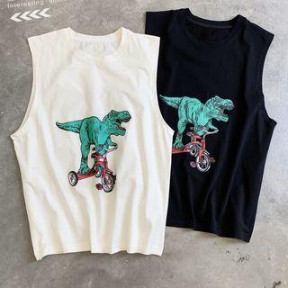 Dinosaur Print Sleeveless T-shirt