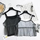 Set: Striped Mesh Camisole Top + Inner