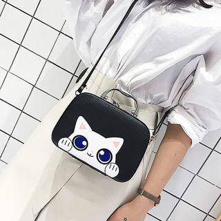 Cat-print Shoulder Bag