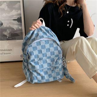 Checkered Canvas Backpack