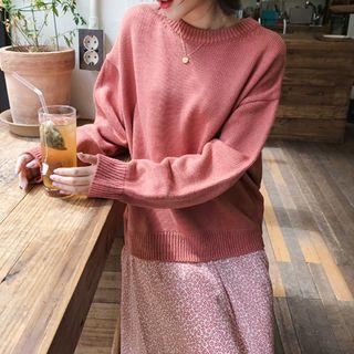 Plain Round-neck Thick Sweater In 5 Colors