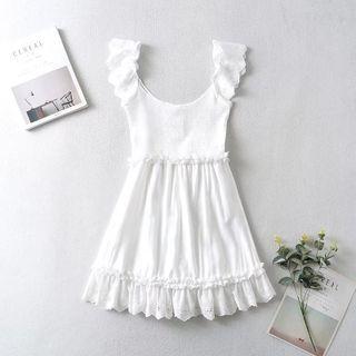 Lace Trim Mini A-line Tank Dress