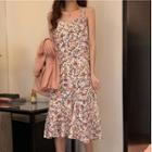 Plain Long Sleeve Shirt / Floral Print Sleeveless Dress