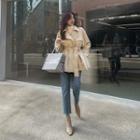 Cut-edge Wrap Jacket With Sash