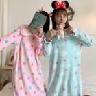 Peter Pan Collar Polka Dot Coral Sleep Dress