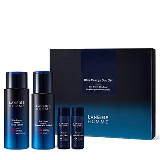 Laneige - Blue Energy Duo Set: Skin Toner 180ml + 25ml + Essence In Lotion 125ml + 25ml 4pcs