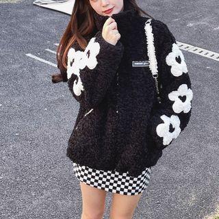 High-neck Long-sleeve Fleece Zip Jacket