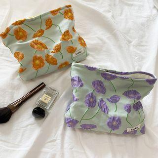 Flower Print Make Up Pouch