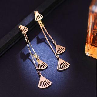 Alloy Fan Fringed Earring 1 Pair - Rose Gold - One Size